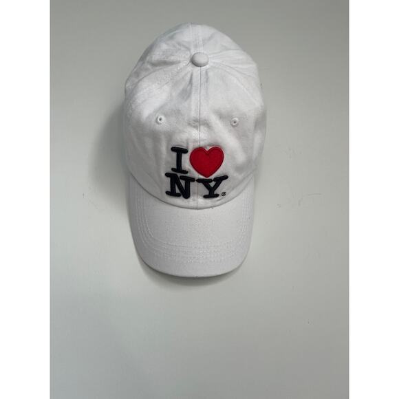I Love NY White Embroidered Baseball Hat Unisex Adjustable Cap Souvenir - Picture 1 of 7